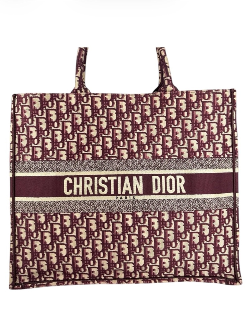 Christian Dior Book Tote Oblique Canvas Large WINE - Picture 1 of 14